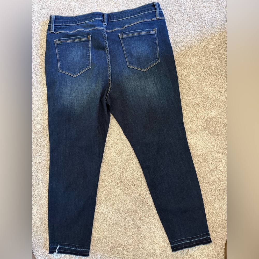 Buffalo David Bitton Dark Blue Distressed Skinny Jeans - Picture 2 of 4
